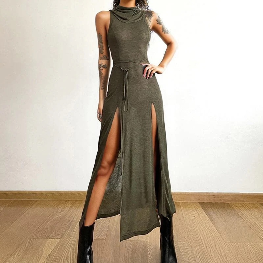 Maxi hooded dress